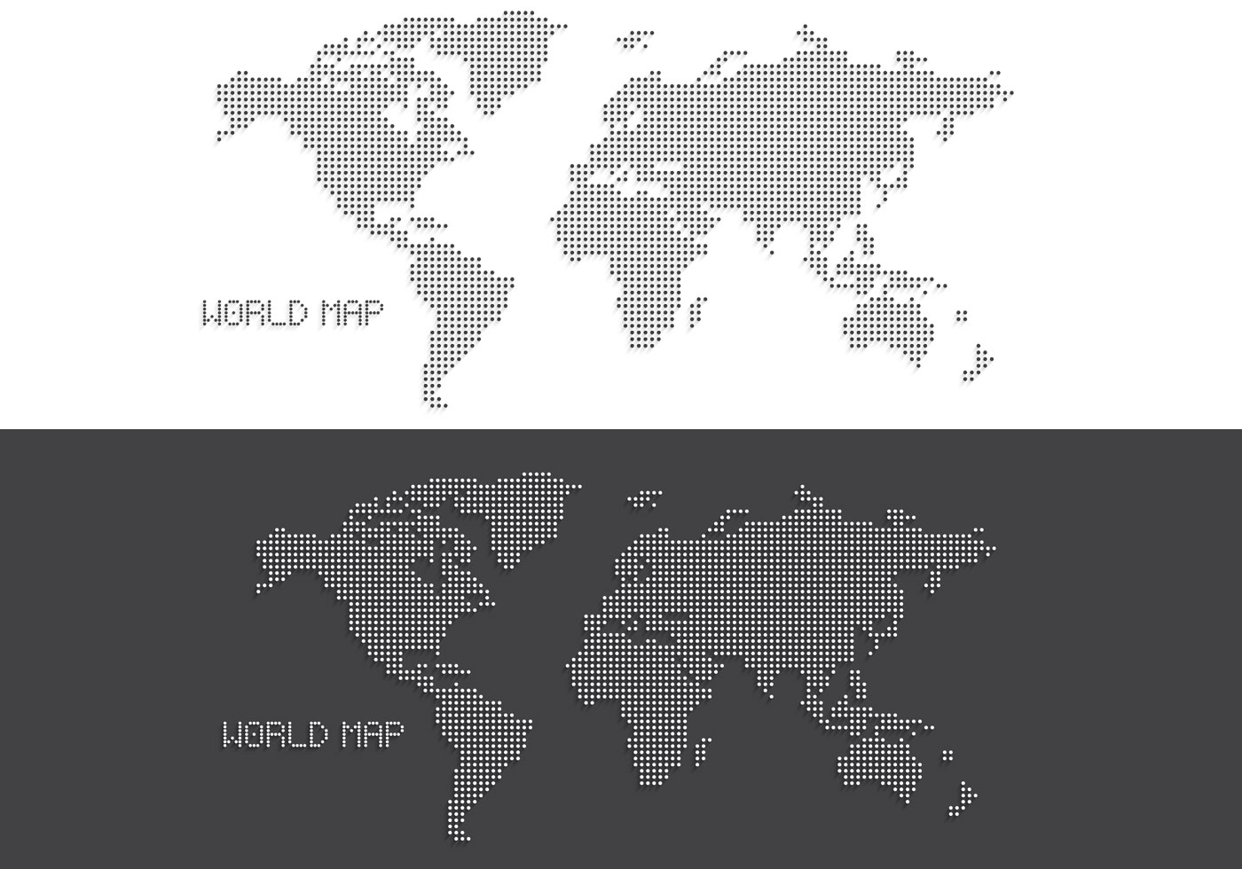 Black And White Dotted World Map Vector - World Map Vector - HD Wallpaper 