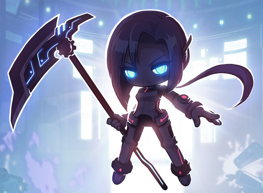 Maplestory Wallpaper Xenon Female - Maplestory 2 Scythe Weapon - HD Wallpaper 
