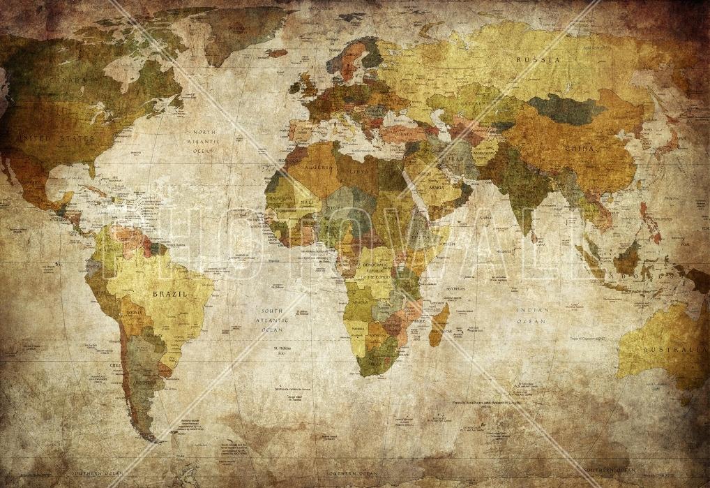 Old Vintage World Map - HD Wallpaper 