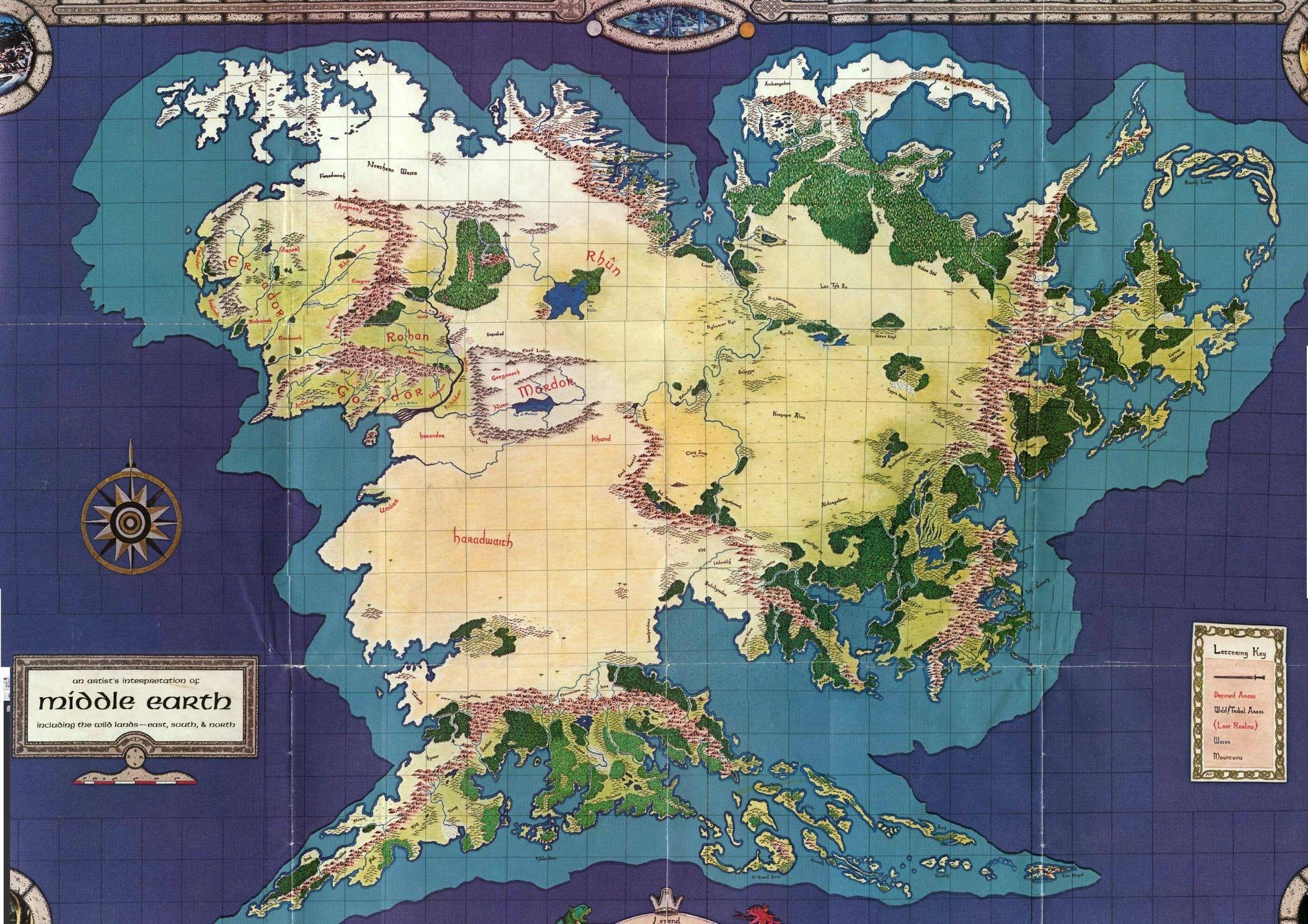 Middle Earth Map 4k - HD Wallpaper 