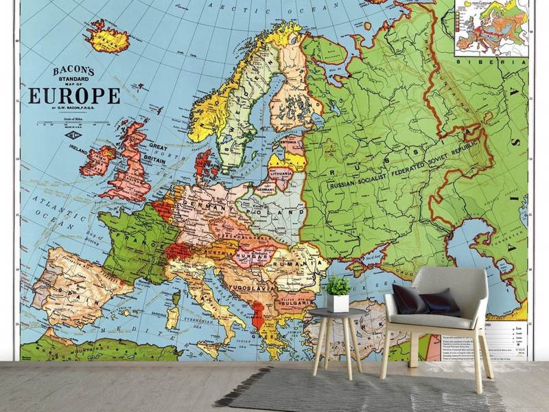 Photo Wallpaper Map Europe - Interwar Map Of Europe - HD Wallpaper 