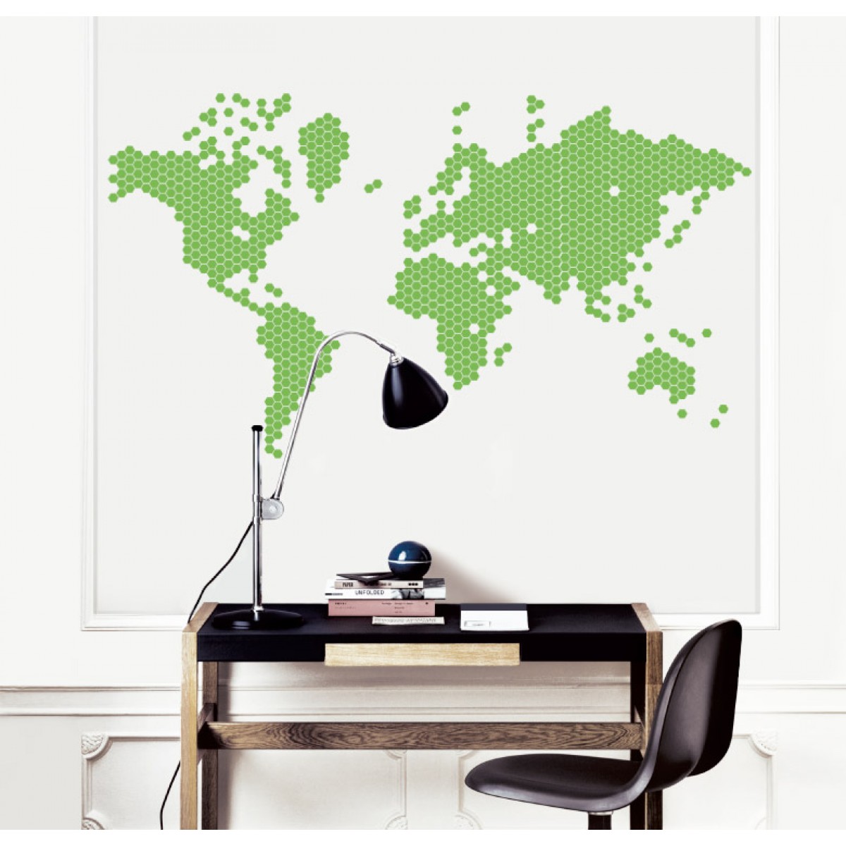 Vinilo Mapamundi - Mapa De Formas Geométricas - HD Wallpaper 