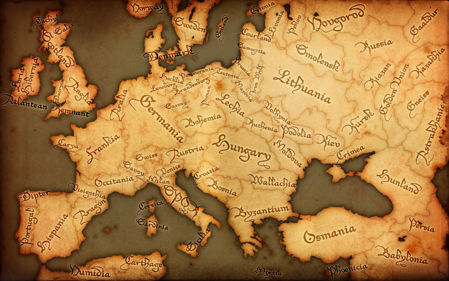 5 Kbytes, V - Old Medieval Europe Map - HD Wallpaper 