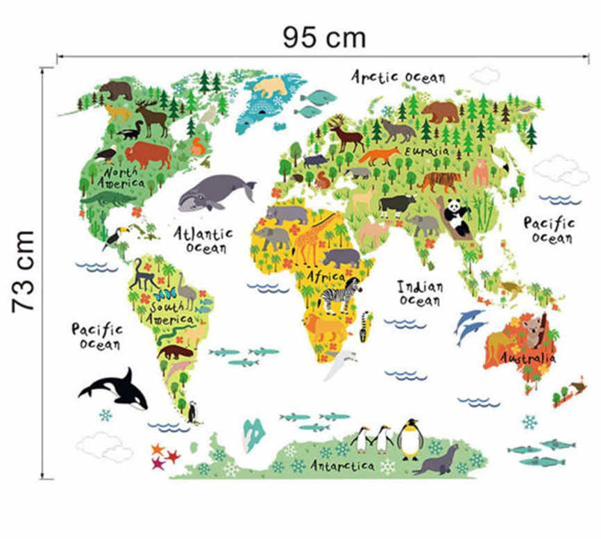 2018 Desktop Wallpaper Animal World Map Removable Decal - Variety Animals - HD Wallpaper 