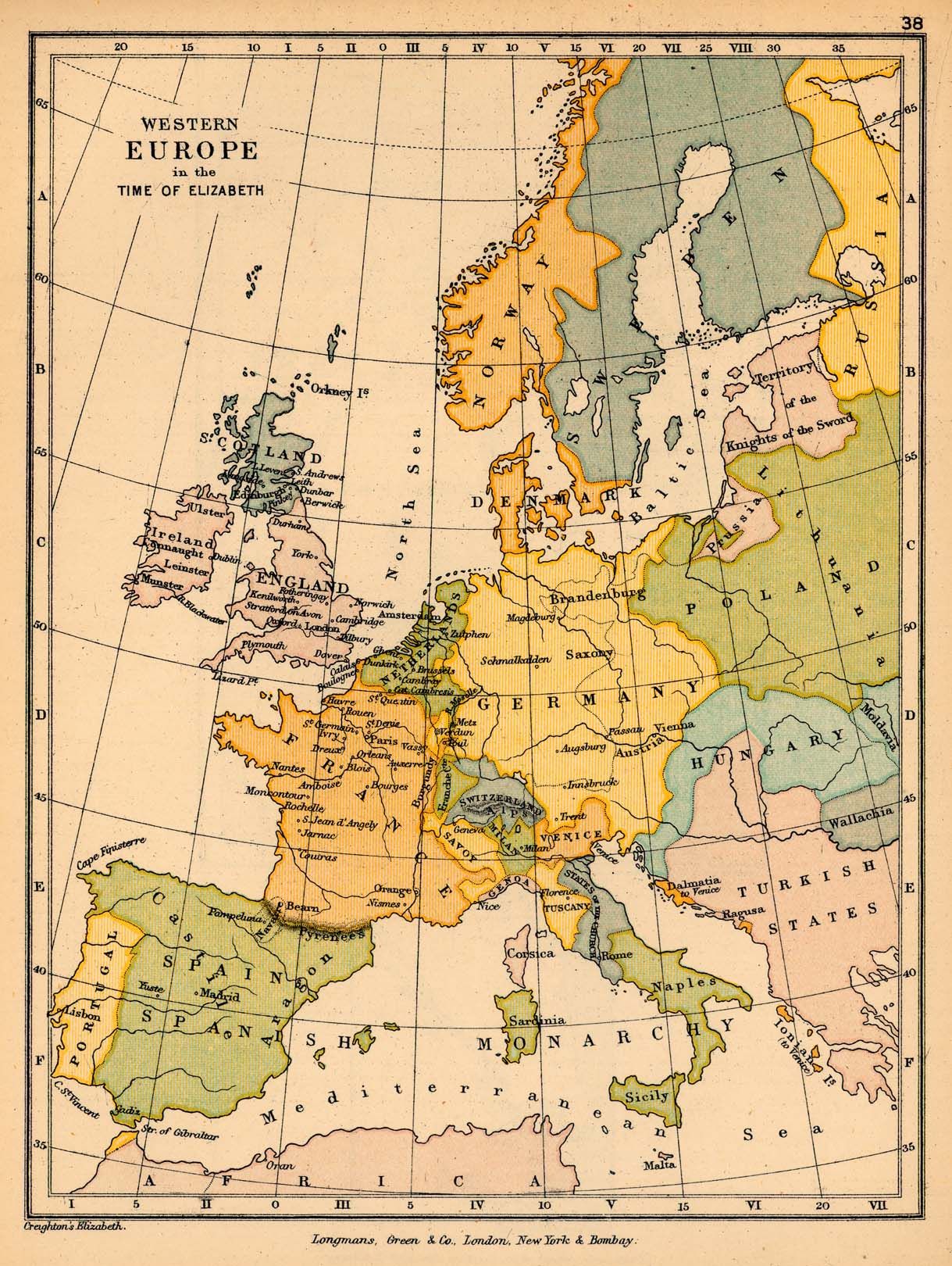 Western Europe Vintage Map - HD Wallpaper 
