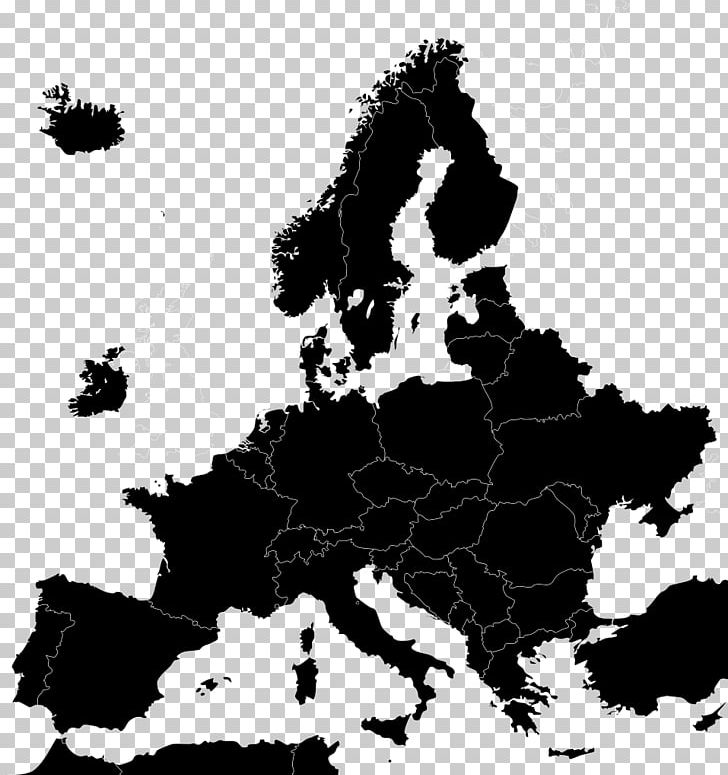 Europe Map Png, Clipart, Art, Black, Black And White, - Europe Map Vector Png - HD Wallpaper 