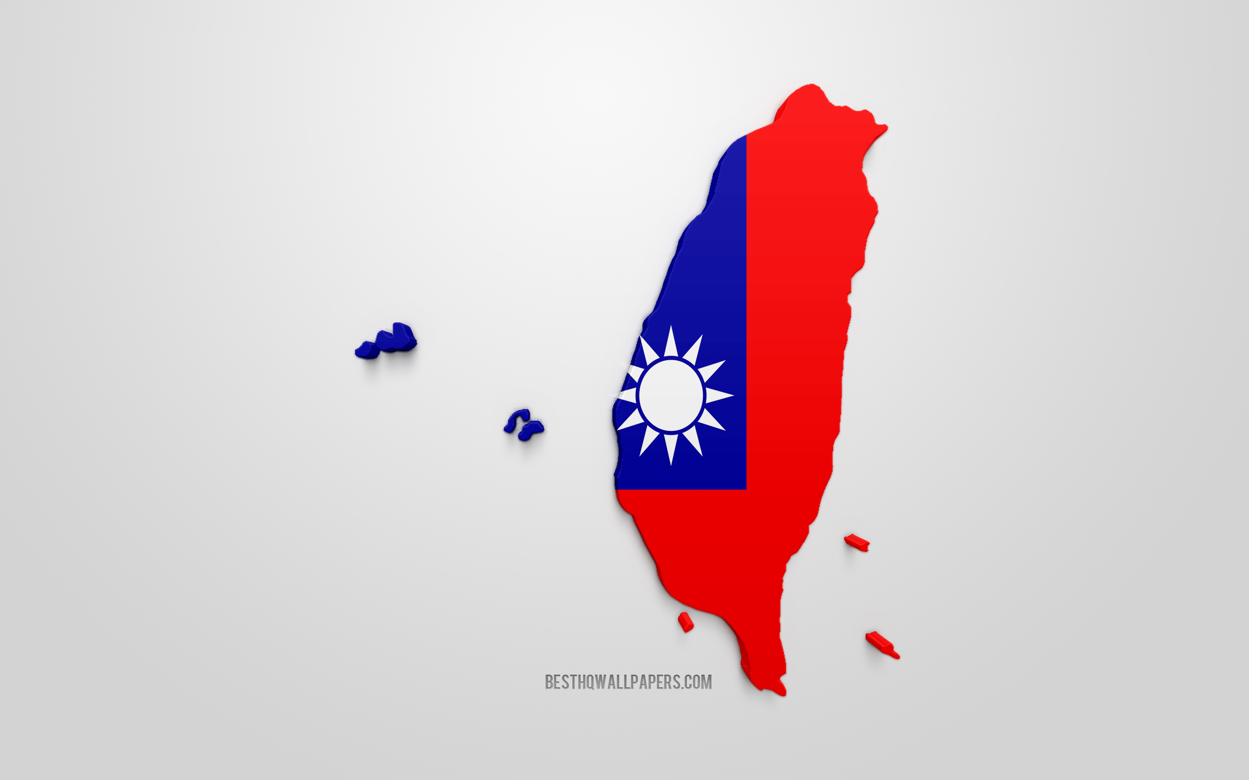 3d Flag Of Taiwan, Map Silhouette Of Taiwan, 3d Art, - Flag - HD Wallpaper 