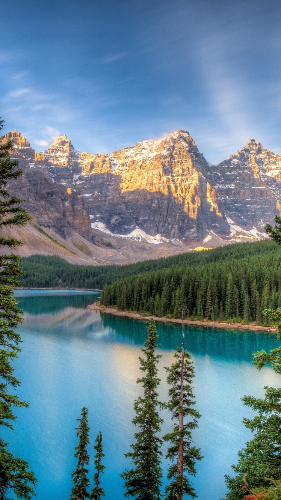 Wallpaper Mountain, Beautiful, Lake, Trees - Moraine Lake - HD Wallpaper 