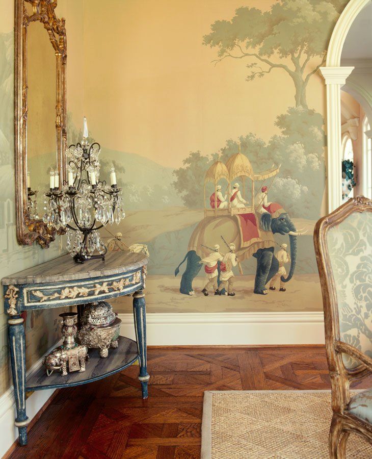 Wallpaper East Indian India Jaipur Style Elephant Camel - De Gournay Early Views Of India - HD Wallpaper 