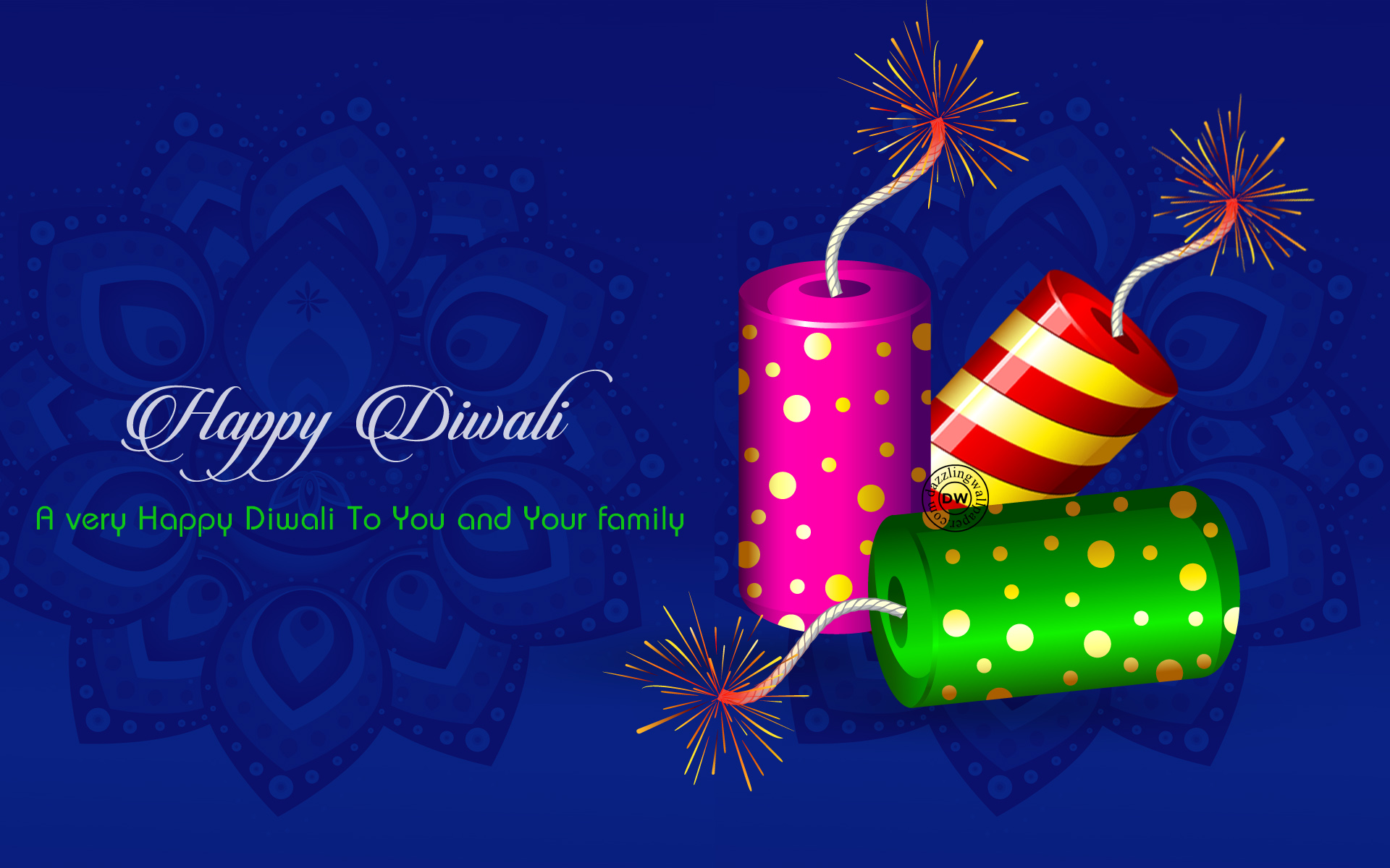 Diwali Widescreen Wallpaper - Happy Diwali Wallpapers With Crackers - HD Wallpaper 