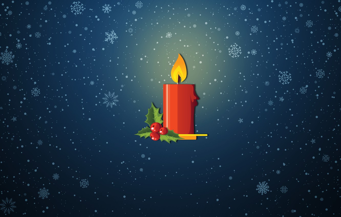 Photo Wallpaper Minimalism, Snow, Fire, Christmas, - Рождеством Минимализм - HD Wallpaper 