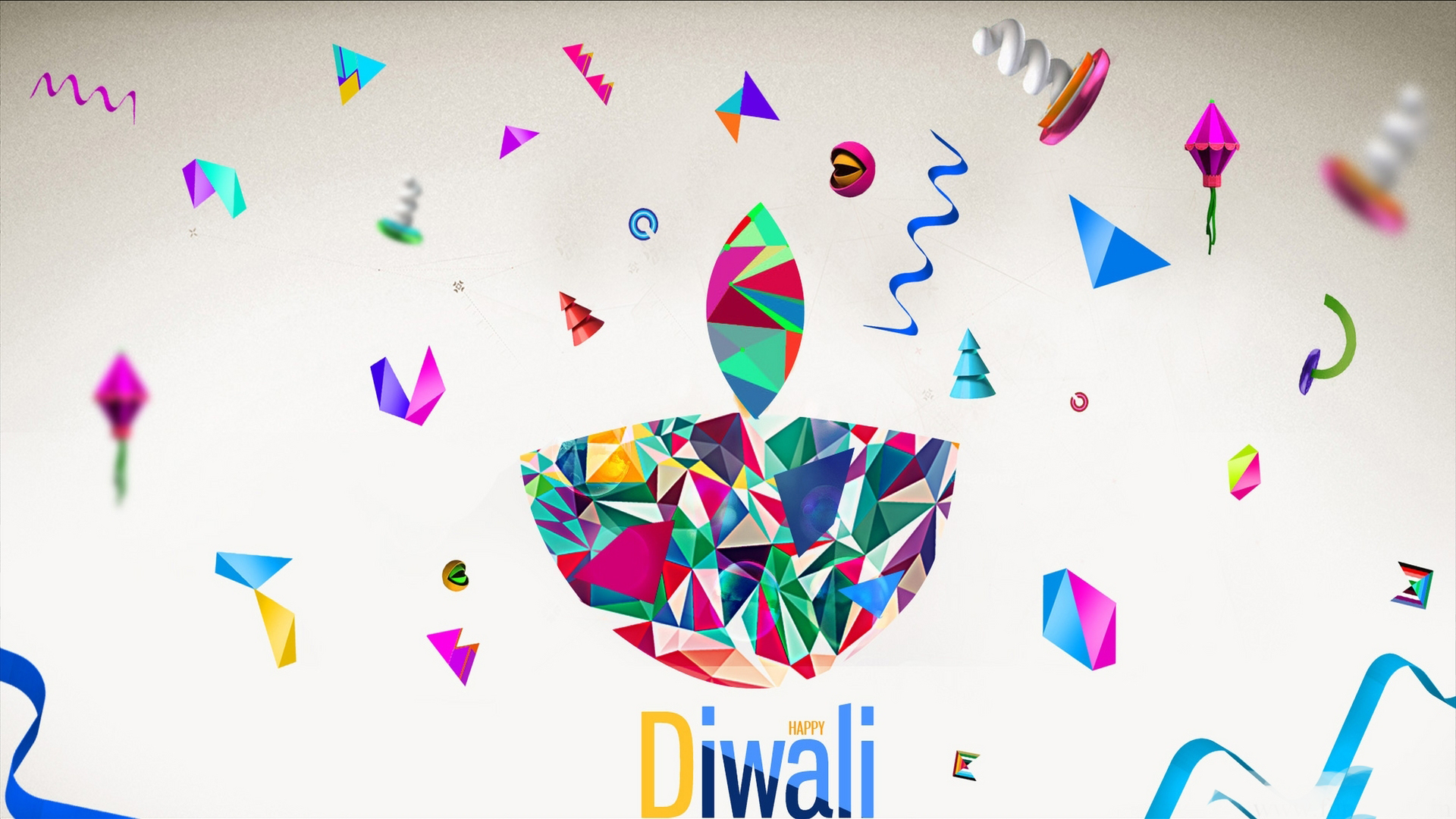 Happy Diwali Modern Art - HD Wallpaper 