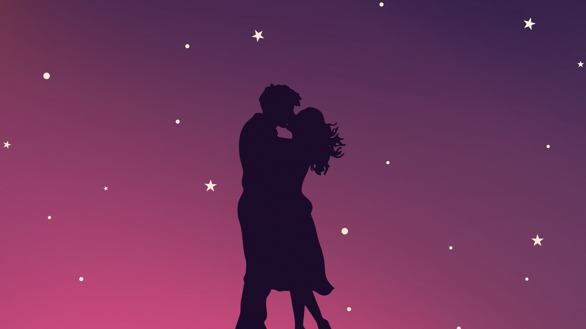 Couple Hug Silhouette - HD Wallpaper 