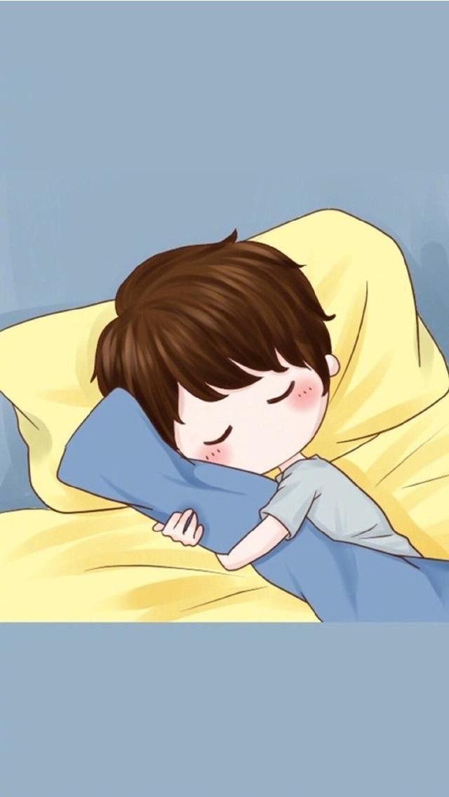 Cartoon Lovely Couple Sleeping - HD Wallpaper 