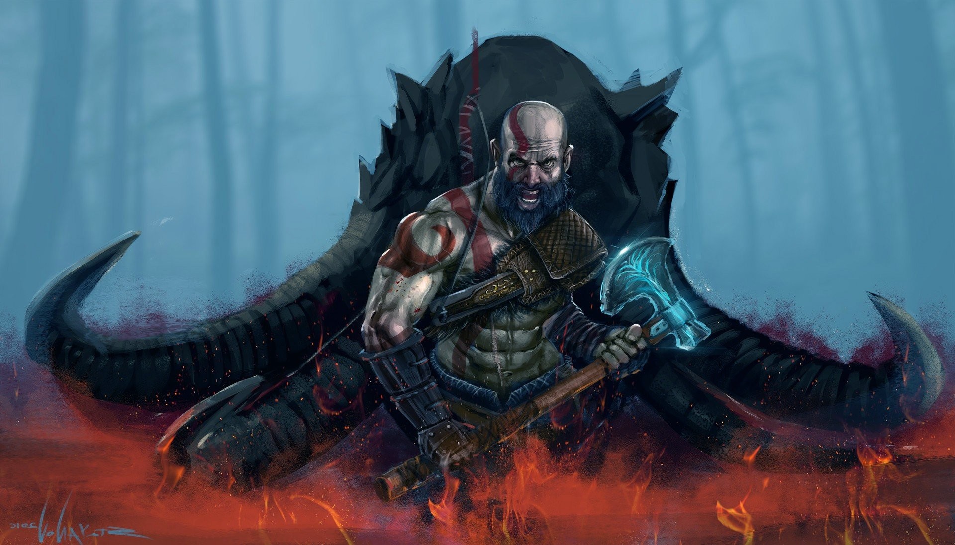 God Of War Game Video Action Adventure Fantasy Fighting - Kratos Norse Wallpaper God Of War - HD Wallpaper 