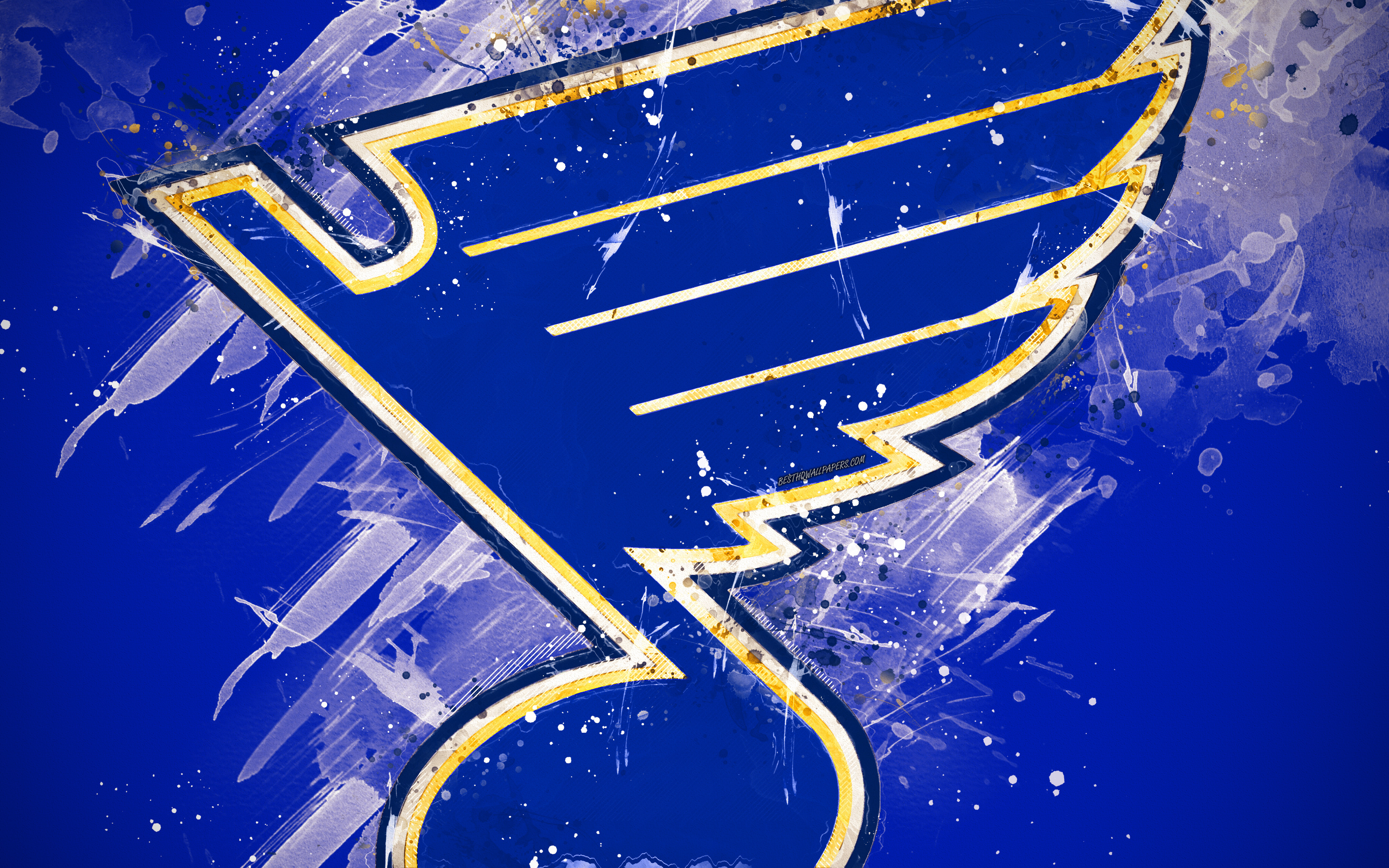 St Louis Blues, 4k, Grunge Art, American Hockey Club, - Saint Louis Blues 4k - HD Wallpaper 