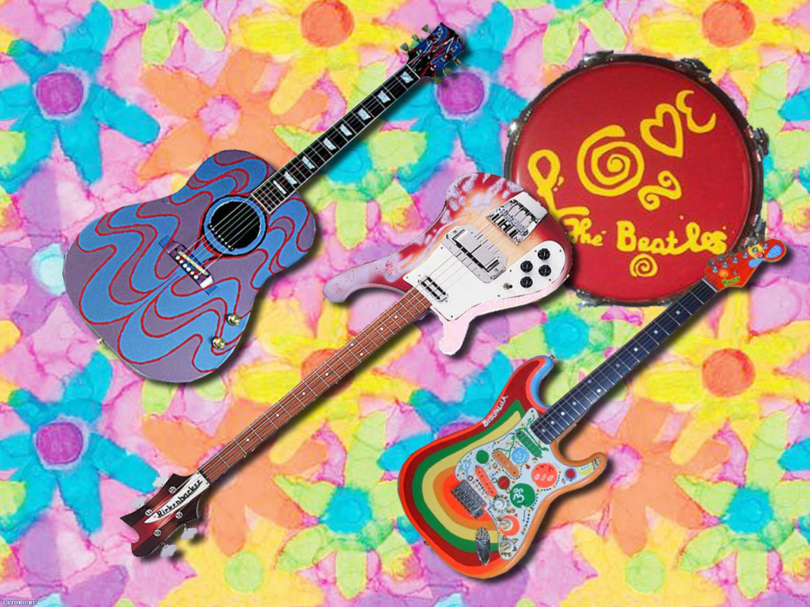 Desktop Wallpapers Free The Beatles - Paul Mccartney Rickenbacker Paint - HD Wallpaper 