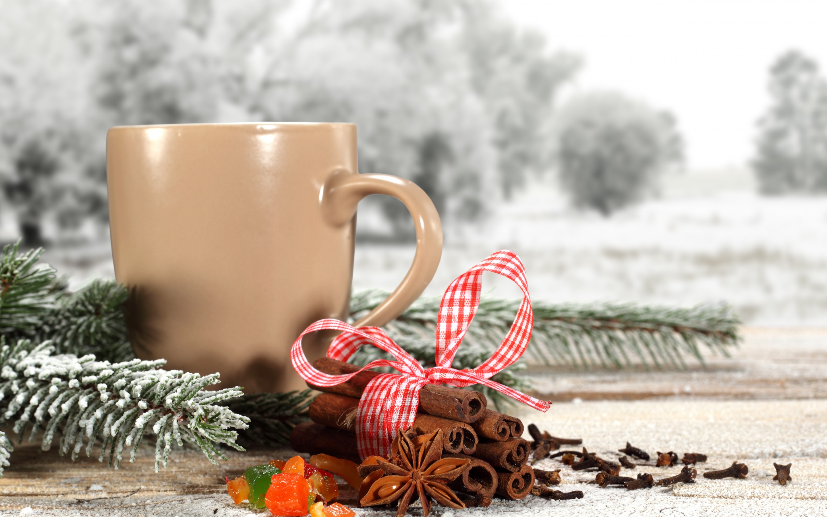 Winter Coffee Wallpaper Hd - HD Wallpaper 