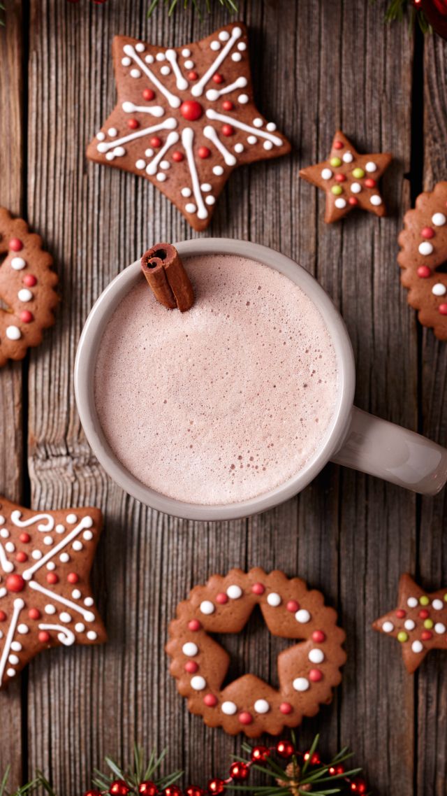 Christmas, New Year, Cookies, Cocoa, Cinnamon, 5k - Christmas Wallpapers For Pc - HD Wallpaper 
