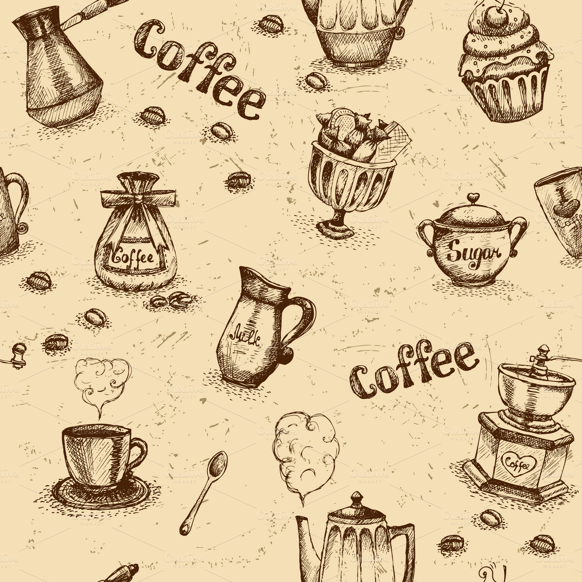 Pixels 1160x1160, The Aroma Of Coffee And Cinnamon, - Sketch - HD Wallpaper 