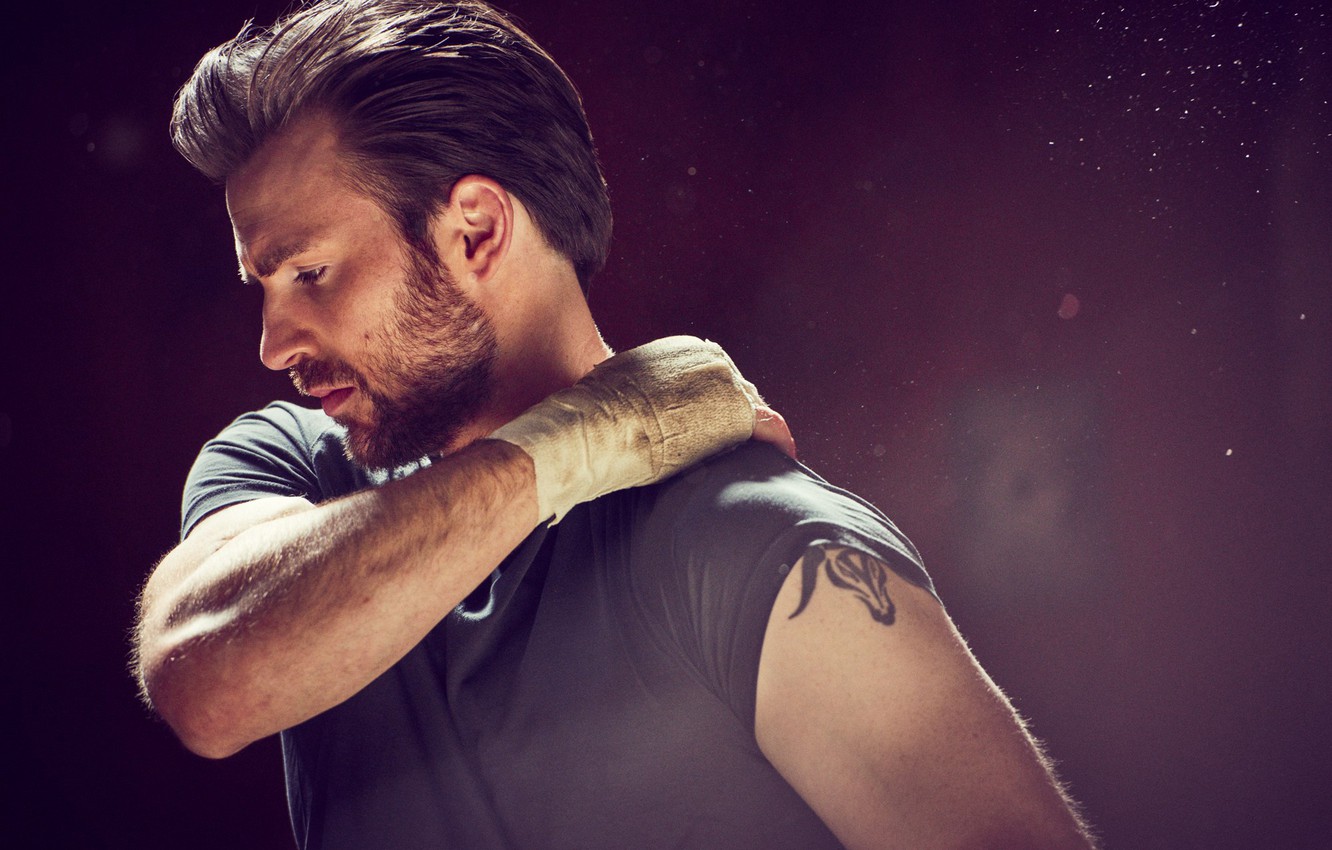 Photo Wallpaper Background, Hand, Lighting, T-shirt, - Chris Evans Boxing - HD Wallpaper 