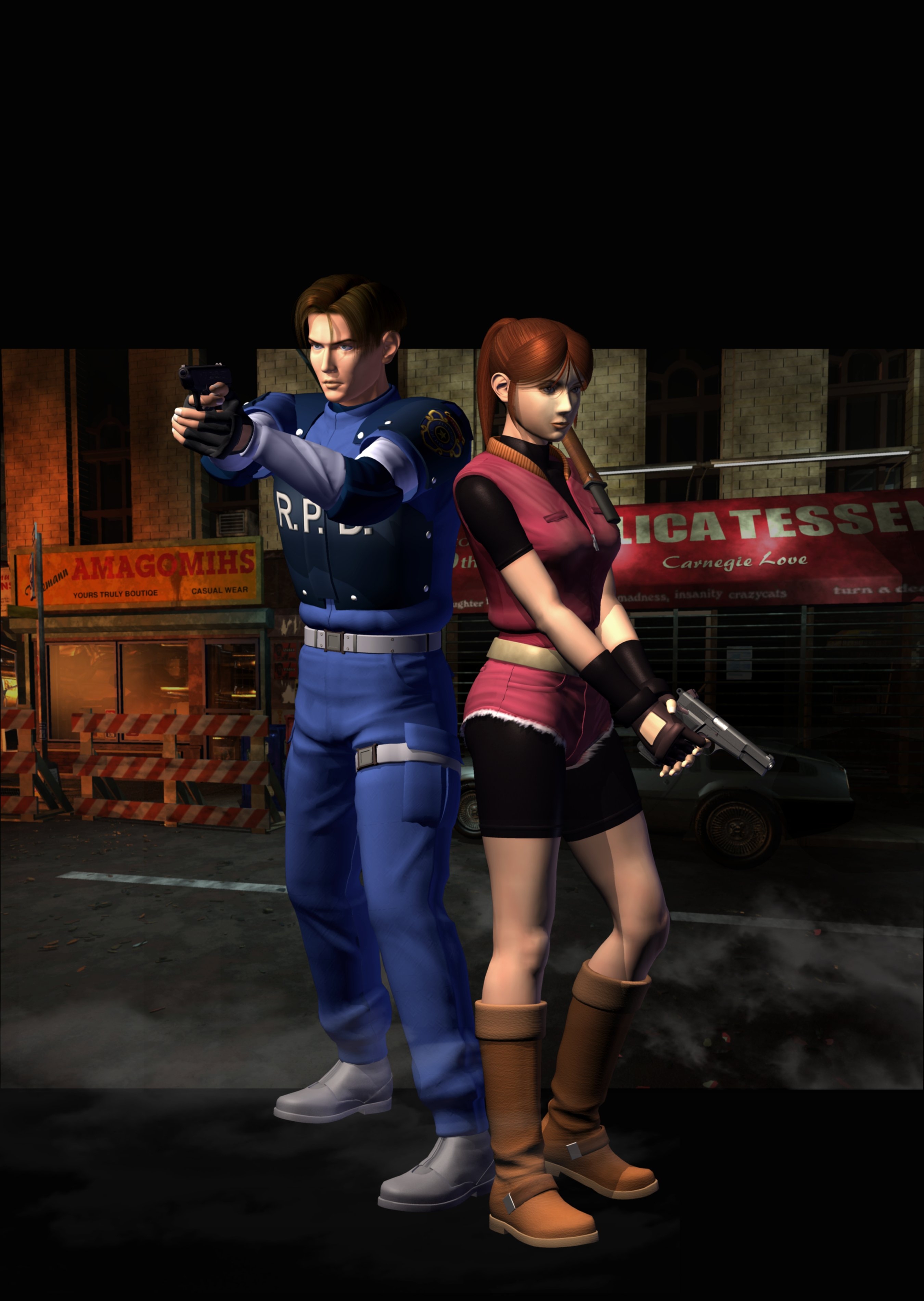 Resident Evil Claire Redfield Leon S Kennedy Wallpaper - Resident Evil 2 Remake Comparison - HD Wallpaper 