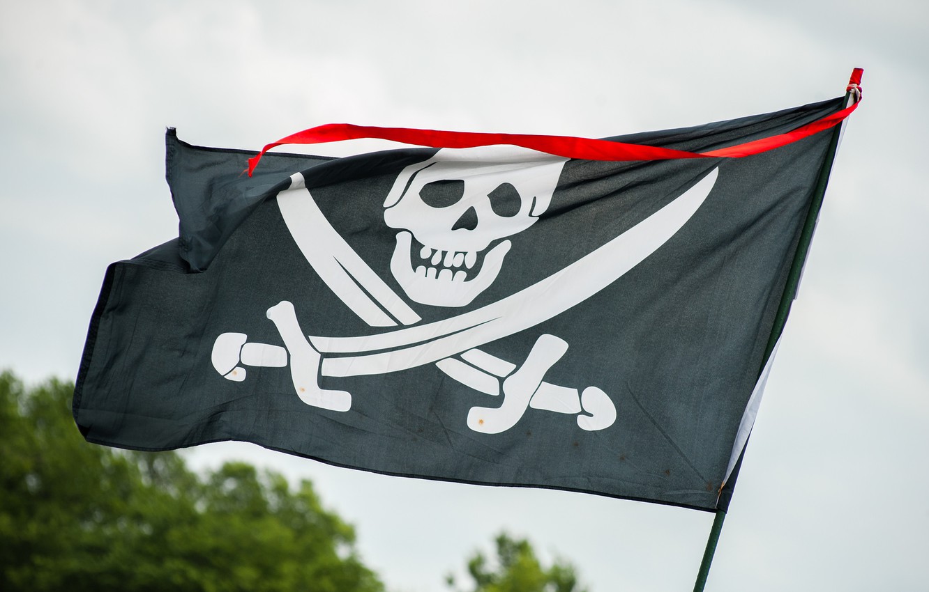 Photo Wallpaper Skull, Flag, Jolly Roger - Flag - HD Wallpaper 
