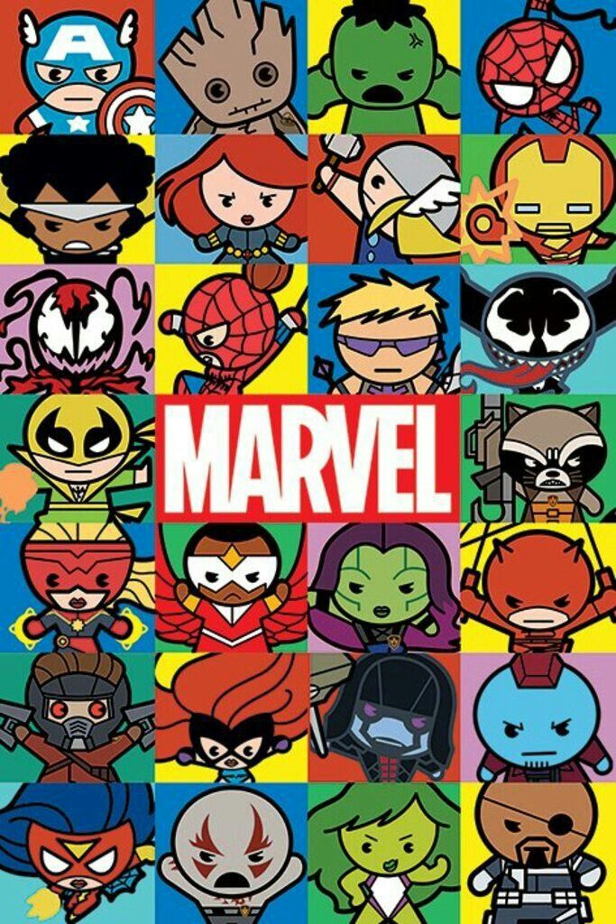Marvel Studios Wallpaper - Marvel Kawaii Poster - HD Wallpaper 