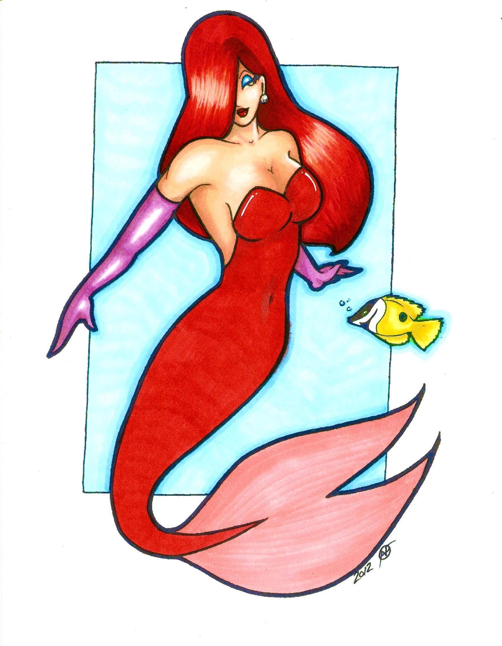 Jessica Rabbit Mermaid - HD Wallpaper 