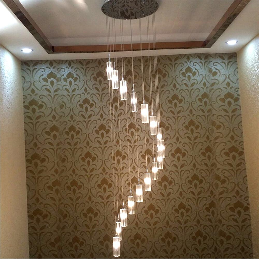 Spiral Staircase Modern Awesome Collection Long Crystal - Long Chandelier For Staircase - HD Wallpaper 