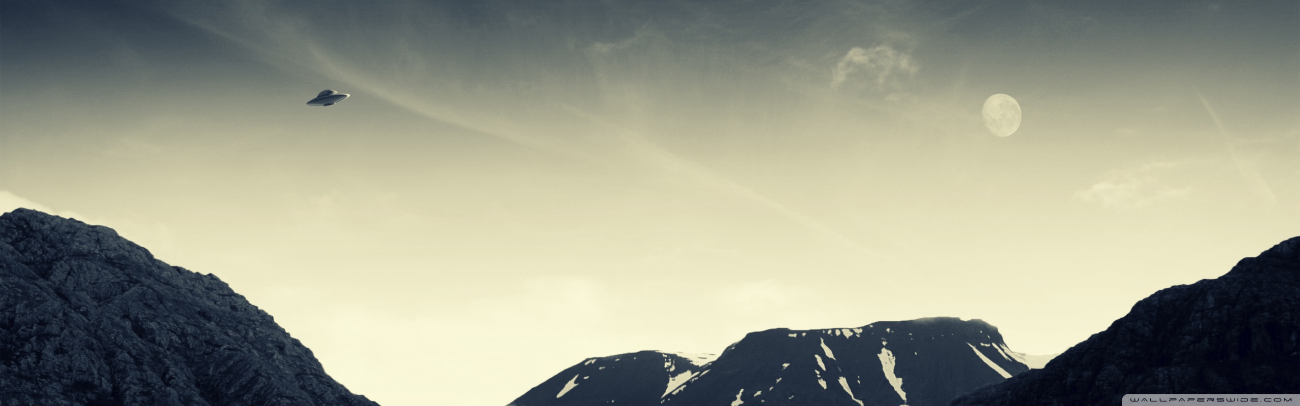 Dual Monitor Wallpaper Hd Ufo - HD Wallpaper 