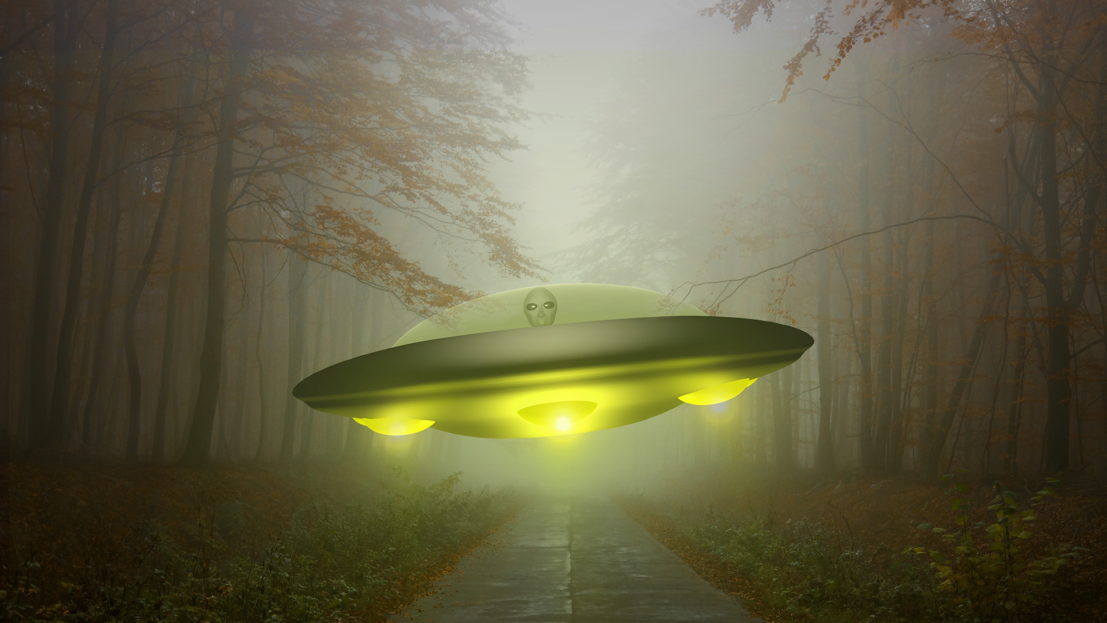 Yellow Ufo - HD Wallpaper 