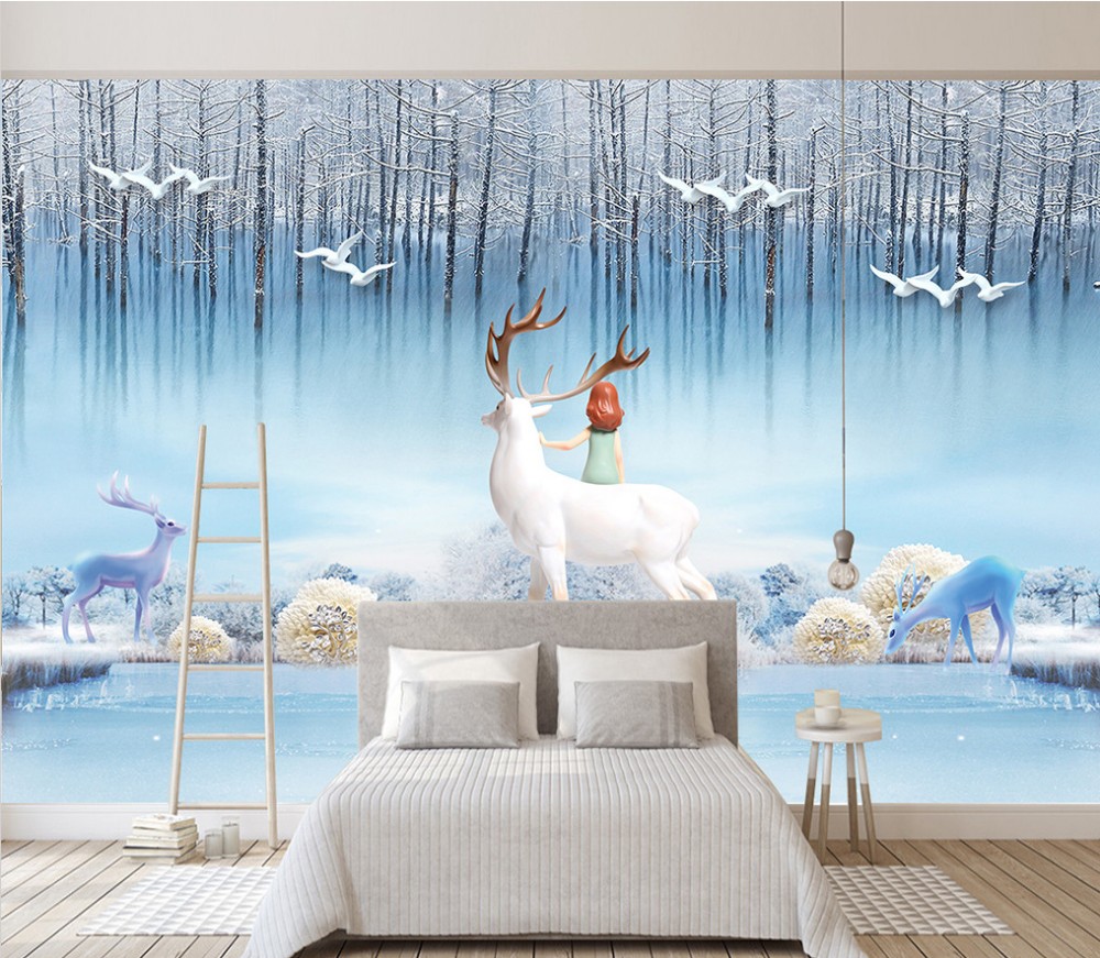 Bedroom Flowers Wall Mural - HD Wallpaper 