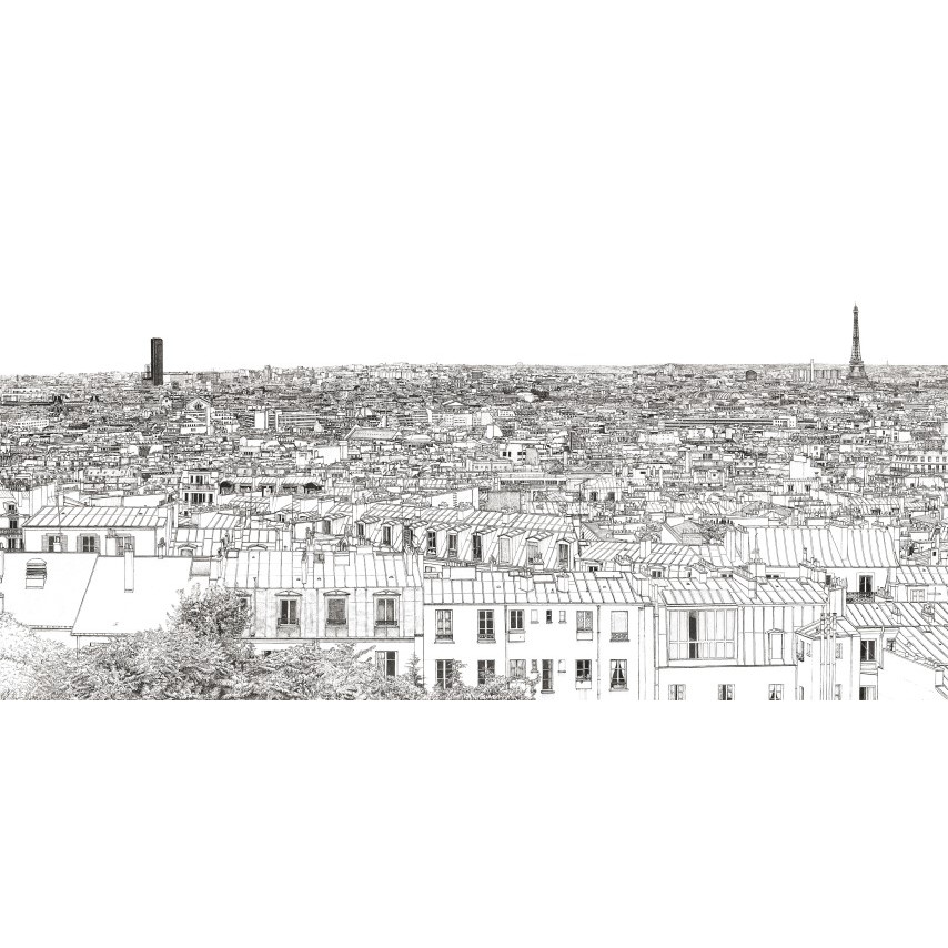 Vue De Paris Montparnasse Tour Eiffel Wallpaper - Coloriage Pour Adulte Paris - HD Wallpaper 