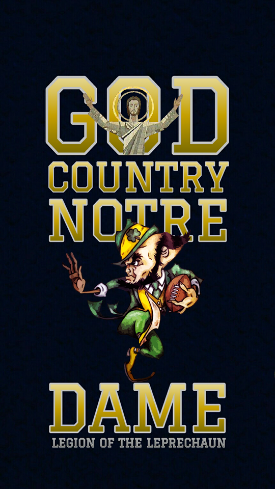 Notre Dame Iphone Wallpaper - God Country Notre Dame - HD Wallpaper 