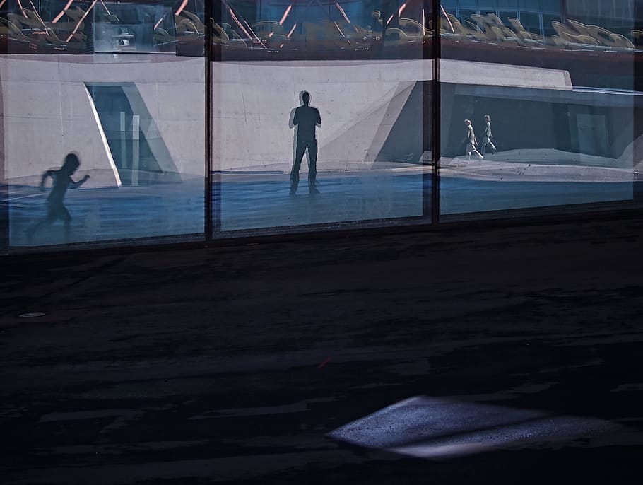 View Of People Behind Glass Wall, Person, Human, Building, - HD Wallpaper 