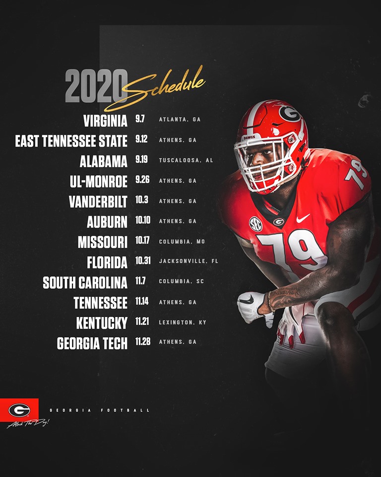 Georgia Bulldogs Schedule 2020 - HD Wallpaper 