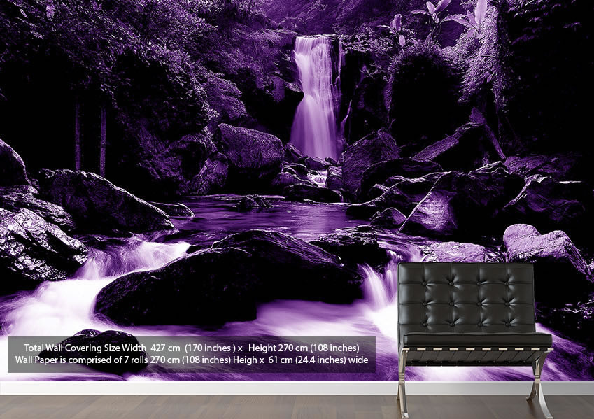 Purple And Black Wallpaper Feature Wall - HD Wallpaper 