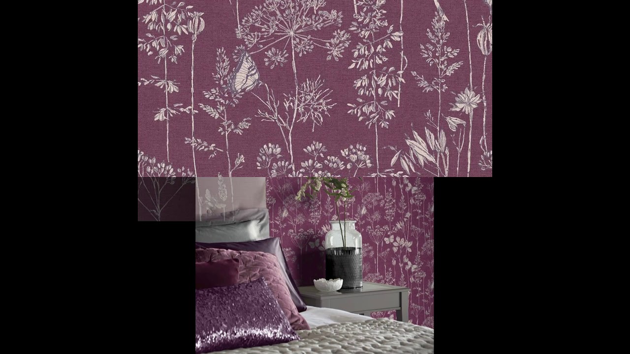 Town And Country Plum Meadow Floral - HD Wallpaper 