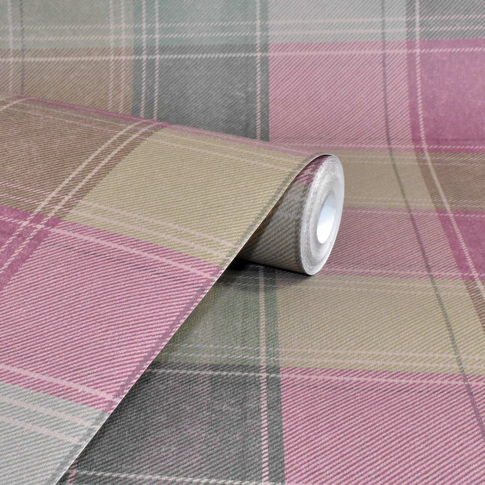 Arthouse Urban Check Plum Wallpaper - Tartan - HD Wallpaper 