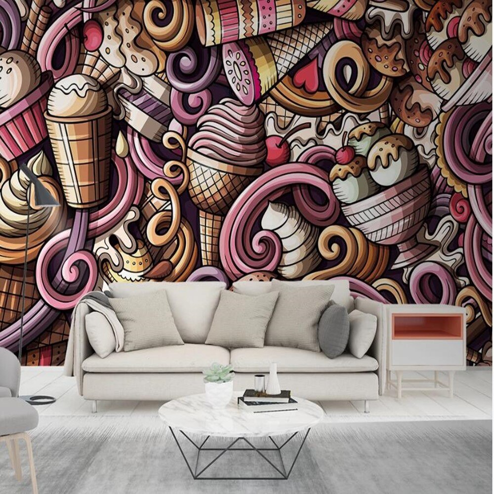 Milofi Custom Large Wallpaper Mural 3d Hand-painted - Dibujos A Mano En Paredes - HD Wallpaper 