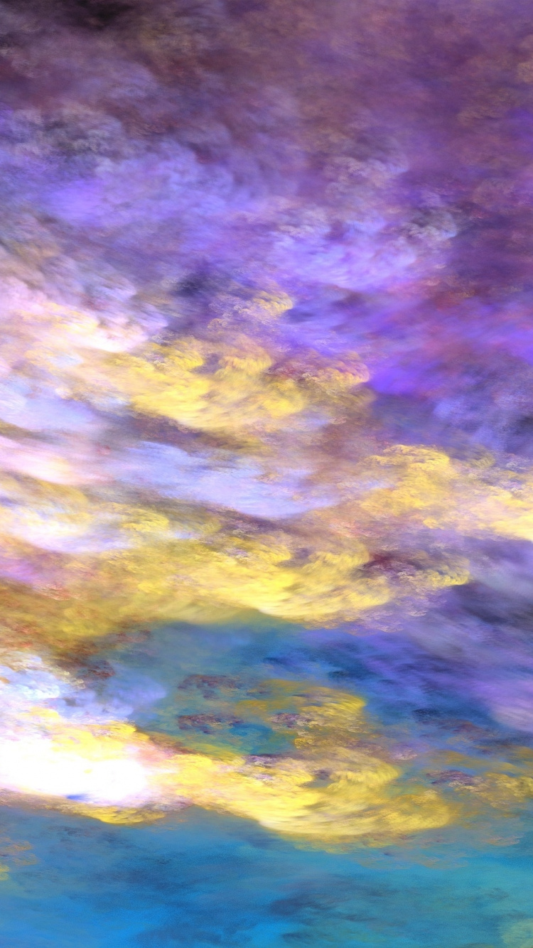 Clouds, Colorful, Purple Yellow, Art, Wallpaper - Purple And Yellow Clouds - HD Wallpaper 