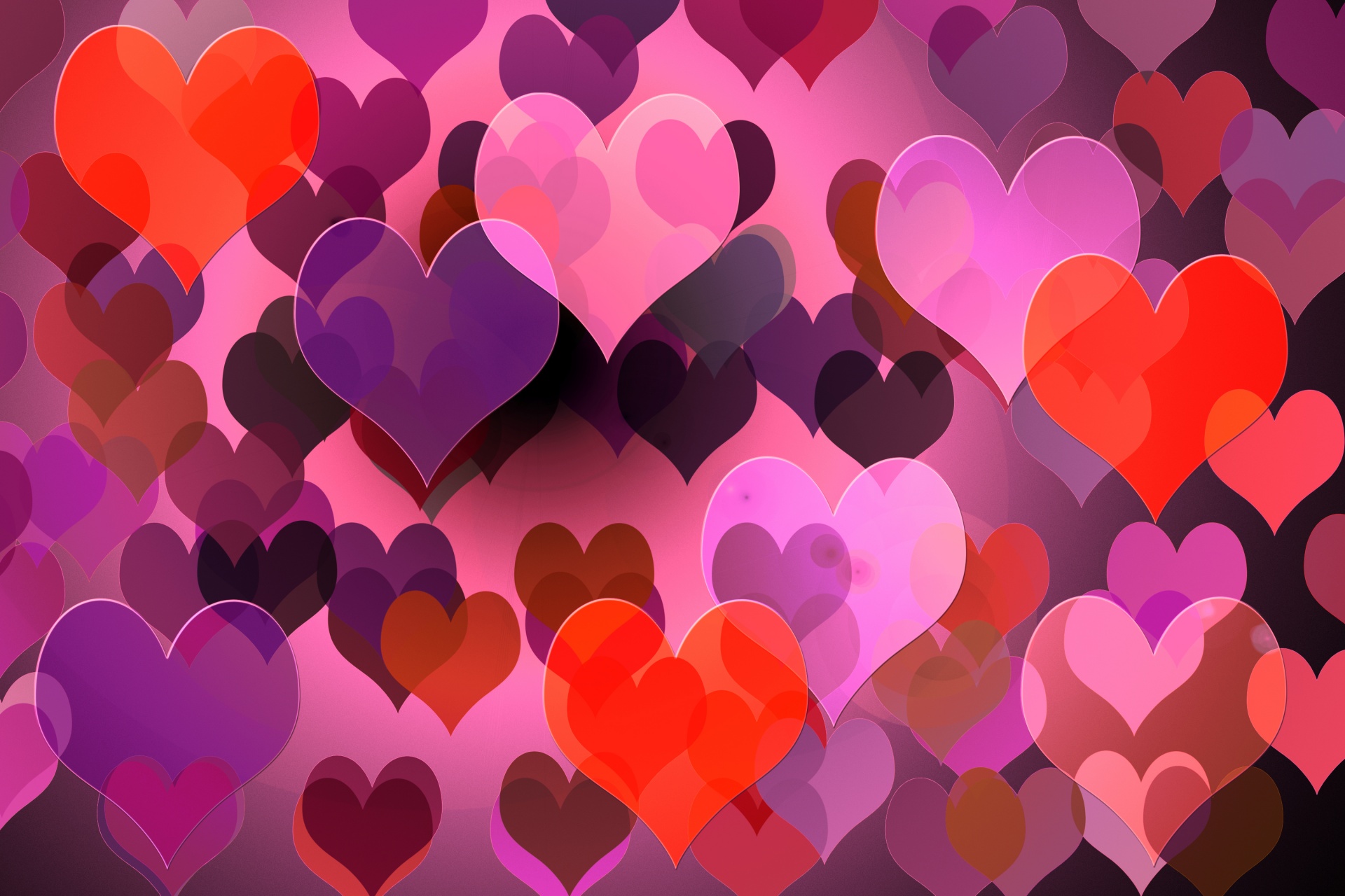 Heart Background Red Free Photo - Red And Purple Love Hearts - HD Wallpaper 