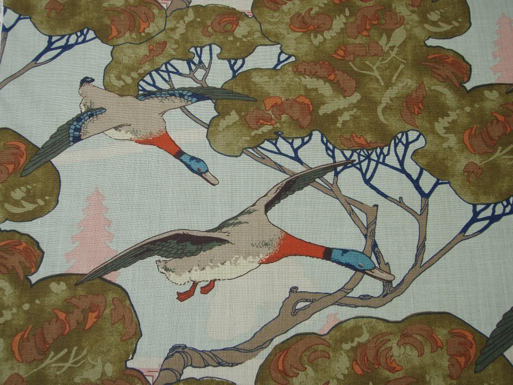 Mulberry Flying Ducks Fabric - HD Wallpaper 