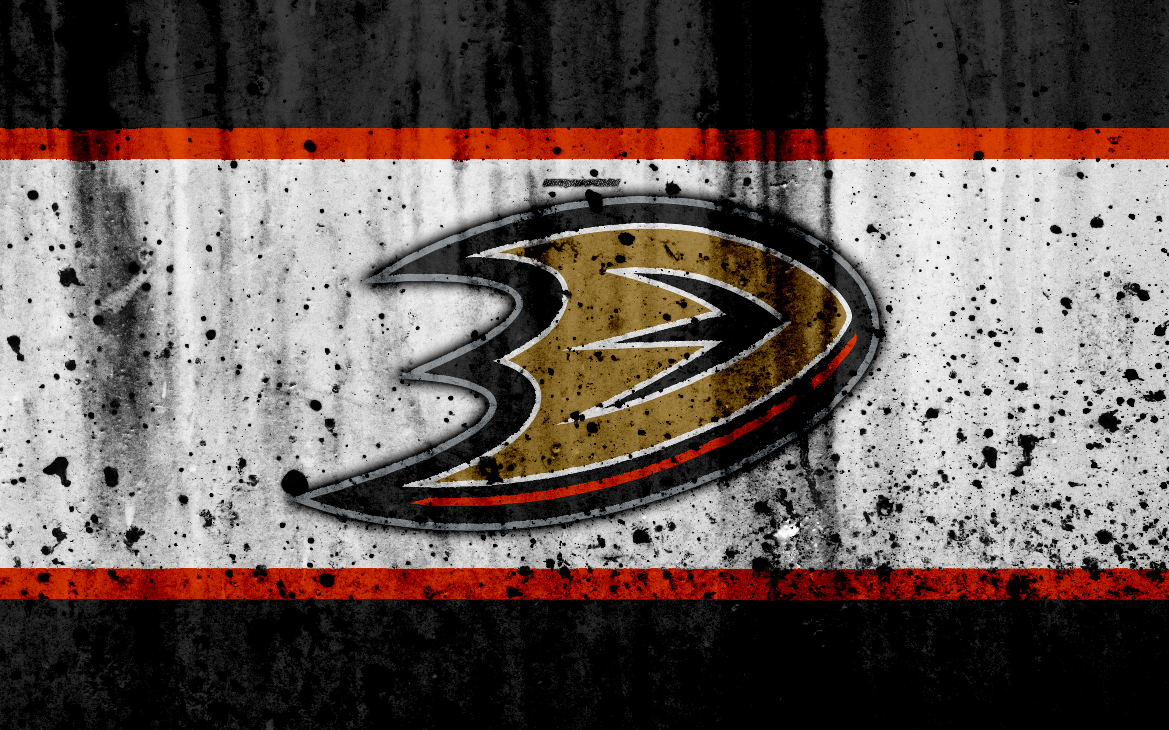 4k, Anaheim Ducks, Grunge, Nhl, Hockey, Art, Western - Central Coast Mariners Background - HD Wallpaper 