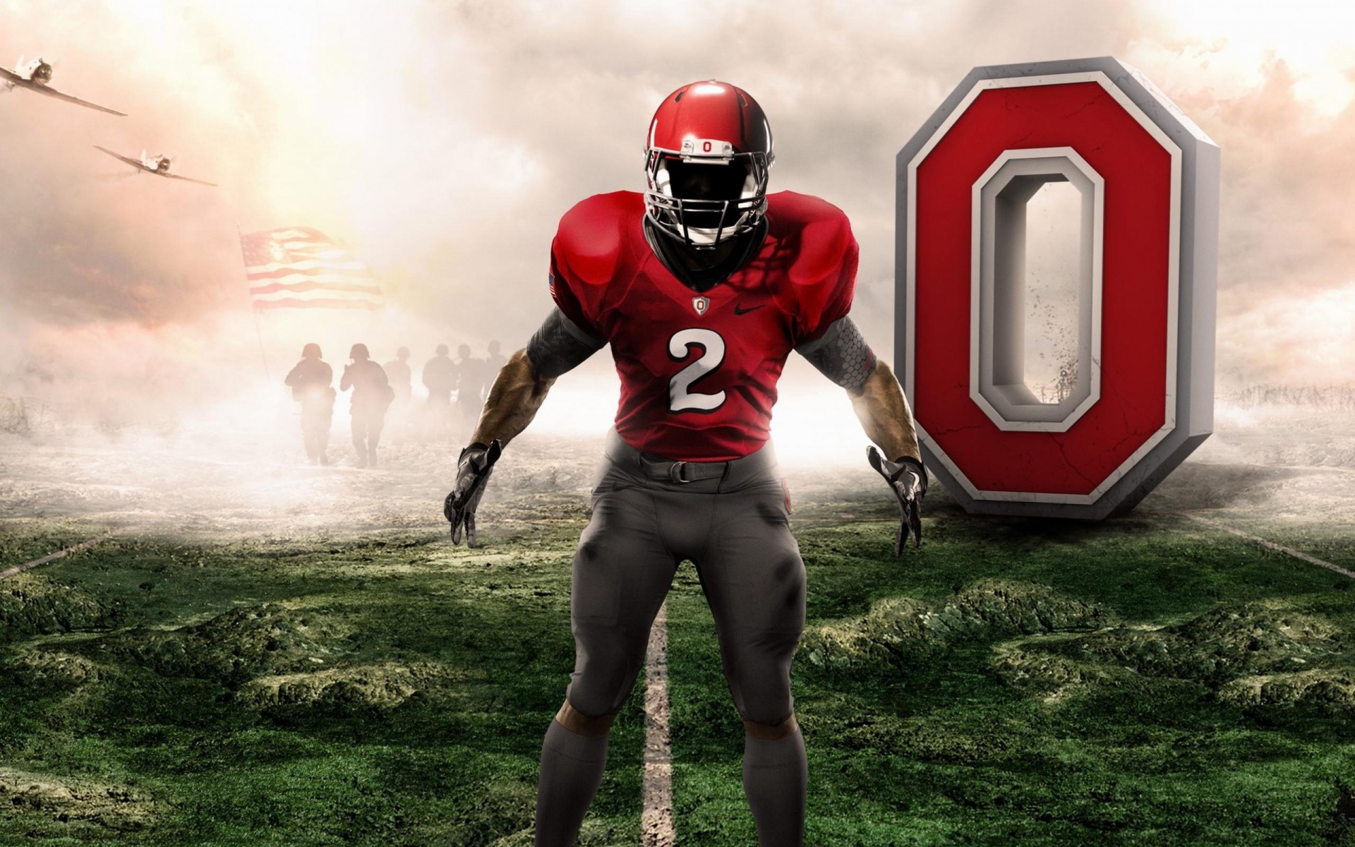College Football Ohio State Nike Pro Combat - American College Football Player - HD Wallpaper 