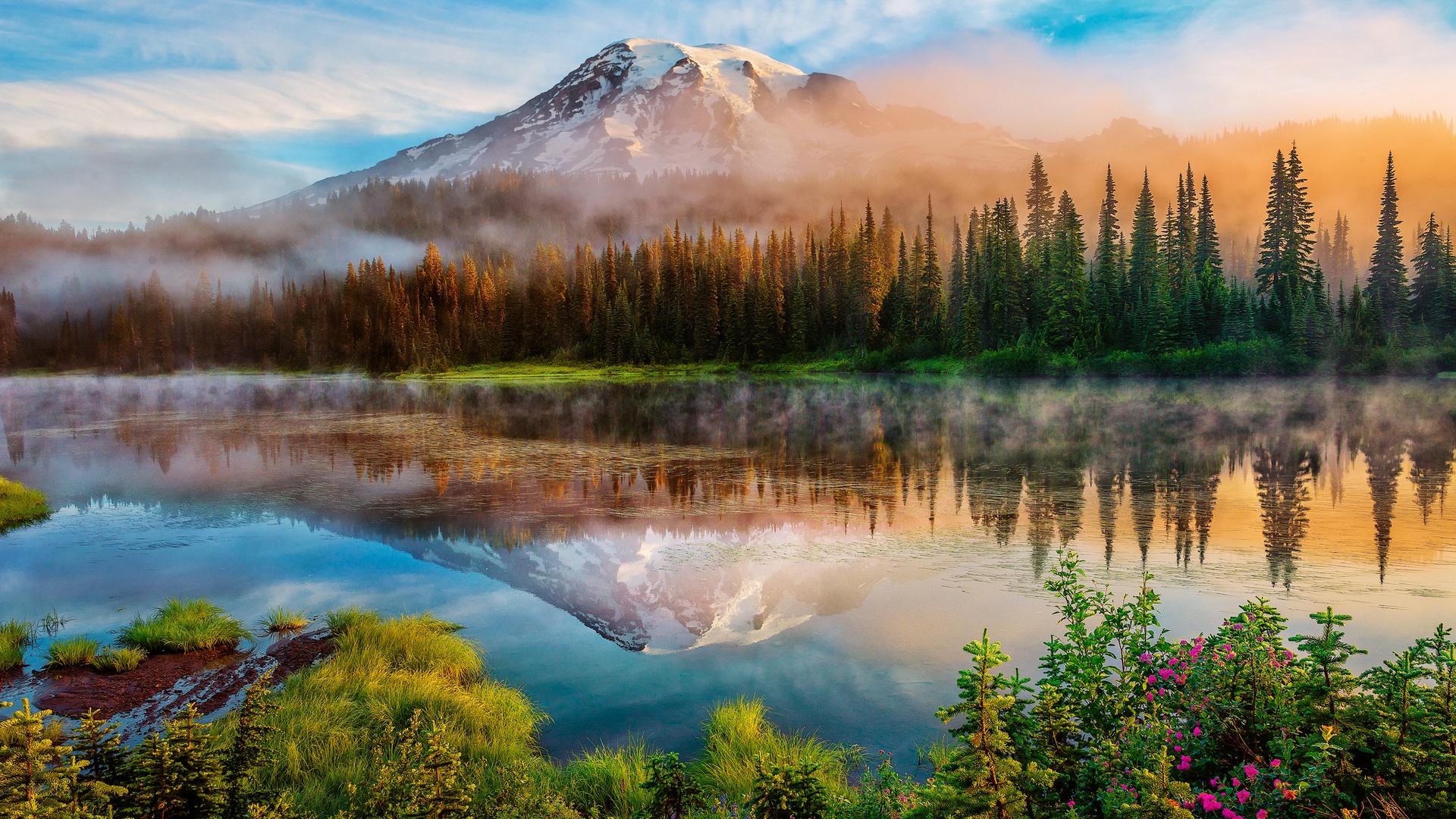 Washington State Wallpaper - Mount Rainier Desktop Backgrounds - HD Wallpaper 