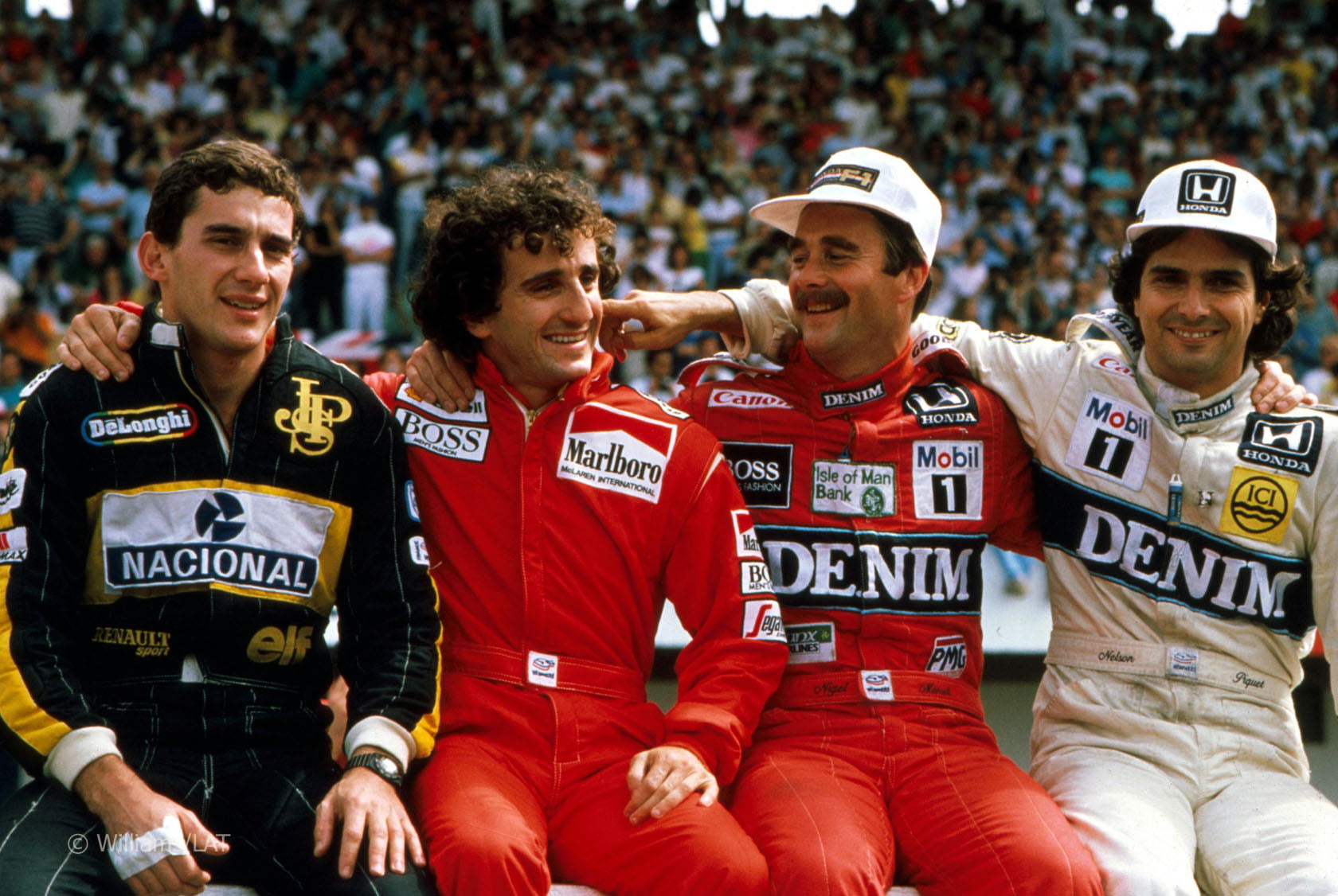 Ayrton Senna Alain Prost Nigel Mansell And Nelson Piquet - HD Wallpaper 