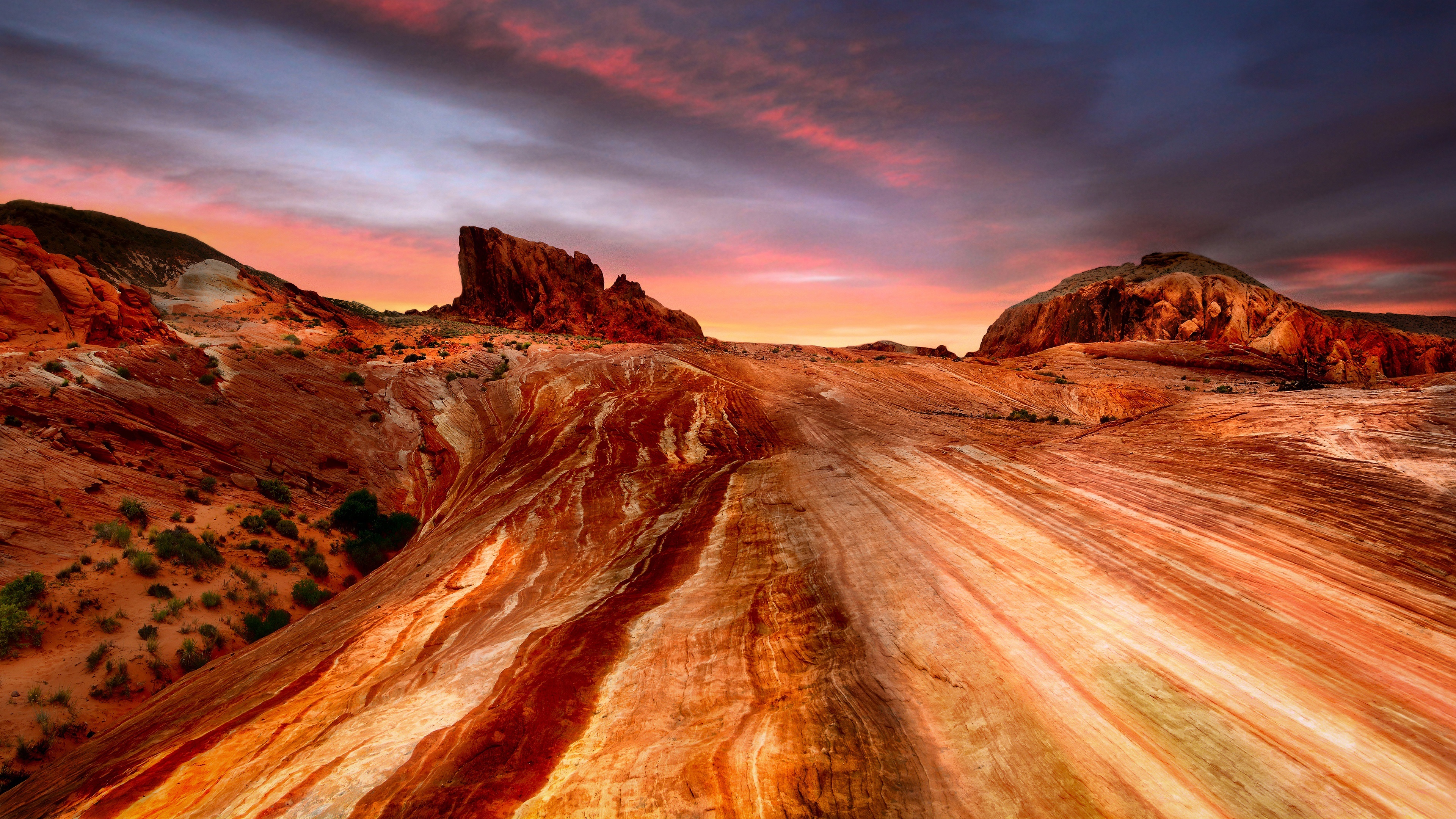 Wallpaper Usa, Nevada, Canyons, Desert - Landscape Sunset Nevada Desert - HD Wallpaper 