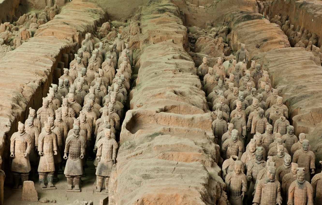 Photo Wallpaper China, Archaeology, The Terracotta - Terracotta Army Museum - HD Wallpaper 